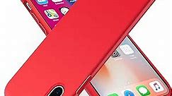 OTOFLY for iPhone X Case, [Silky and Soft Touch Series] Premium Soft Silicone Rubber Full-Body Protective Bumper Case Compatible with Apple iPhone X(ONLY) - Red
