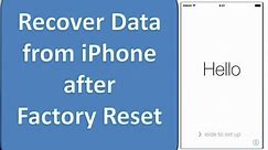 How to recover data from iPhone after restoring to factory settings