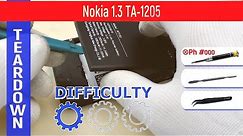 Nokia 1.3 TA-1205 📱 Teardown Take apart Tutorial