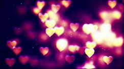 Two-hour relaxing screensaver with Valentine's day abstract background, flying hearts