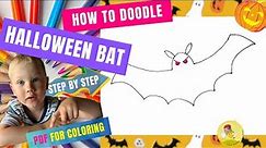 HOW TO DRAW HALLOWEEN BAT / easy to follow, step by step