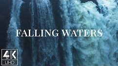 4K UHD Relaxing TV Screensaver, 3 HOURS - Falling Waters with Beautiful Piano Music