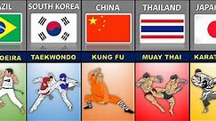 Comparison: Types of martial arts in different countries.