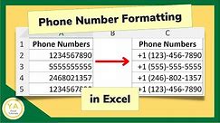 How to Format Phone Numbers in Excel - Tutorial