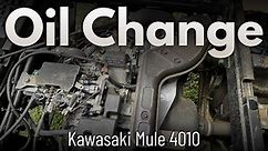 Kawasaki Mule oil change with a FD620D 617cc engine demonstrated on Mule 4010