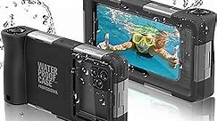 Waterproof Phone Case, Diving Phone Case for iPhone Samsung Galaxy Google LG Series, Underwater Professional 50ft Outdoor Surfing Swimming Snorkeling Photo Video with Lanyard [2nd Generation] (Black)