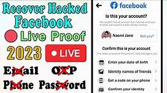 🔴 Live Proof || How to recover hacked Facebook account 2022 whitout password or phone number 2022