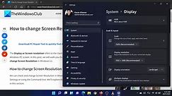 How to check and change Screen Resolution in Windows 11