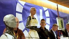 Inside the world's first robot-human press conference