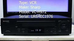 Sharp VC-H972 Video Cassette Recorder Serial UR64EC1976 function check.