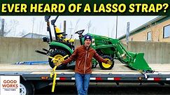 ULTIMATE RATCHET STRAP GUIDE! How To Safely Tie Down A Tractor To A Trailer! Plus Tie Down Tips!