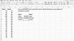Calculate z-scores and use them to compare values using Excel