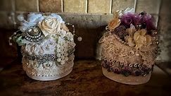DIY - Shabby Chic Lace and Handmade Roses Round Box