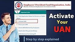 Activate your UAN on EPFO Portal | How to Activate PF UAN on EPFO | #uan #epfo #pf #howto