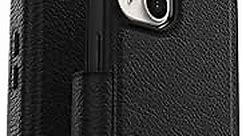 OtterBox iPhone 14 Plus Strada Series Case - SHADOW (Black), card holder, genuine leather, pocket-friendly, folio case