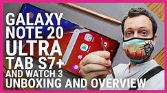 Samsung Galaxy Note 20 Ultra, Tab S7+ and Watch 3 Unboxing and Overview