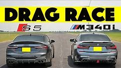 500BHP Battle! Tuned BMW M340i vs Tuned Audi S5, someone gets walked. Drag and Roll Race.