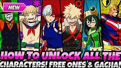 *HOW TO UNLOCK ALL MHA CHARACTERS!* HOW TO GET ALL FREE ONES & GACHA! (My Hero Academia Ultra Rumble