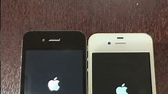 iPhone 4 on iOS 7 vs iPhone 4s on iOS 6 boot up test #shorts #iphone4 #ios7 #iphone4s #ios6