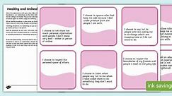 KS2 Respect and Consent: Healthy and Unhealthy Boundaries Sorting Statements
