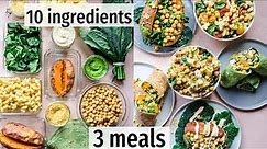 10 ingredients, 3 effortless vegan meals | VEGAN MEAL PREP (+PDF guide)