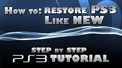 How to restore PS3 system as if brand new