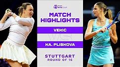 Donna Vekic vs. Karolina Pliskova | 2023 Stuttgart Round of 16 | WTA Match Highlights