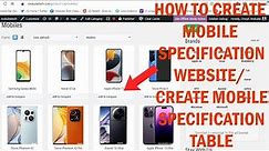 How to Create Mobile Specification Wedsite | how to make mobile specification table in blogger