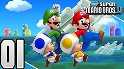 New Super Mario Bros. U - Part 1- Acorn Plains (4 Player)