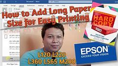 How to Add Long Paper Size for Easy Printing in Epson Printers