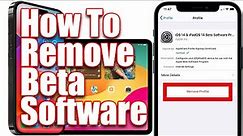 How To Remove Beta Software From iPhone and iPad
