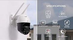 Ctronics 4G LTE Cellular Security Camera Outdoor with 5X Optical Zoom