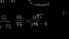 Intro to rationalizing the denominator