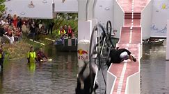 Highlights from Red Bull Stalen Ros as competitors try to cycle across a narrow track over water