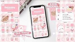 customize your iphone aesthetic 🌷 (pink kawaii theme) ios15 🐰 | how to have an aesthetic phone