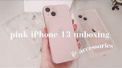 aesthetic pink iphone 13 unboxing vlog 💕 & accessories
