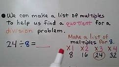 4th Grade Math 4.1, Estimate Quotients Using Multiples