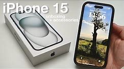 iPhone 15 unboxing + accessories | 256gb, black
