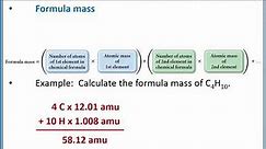 CHEMISTRY 101 - Calculating the formula mass from a chemical formula