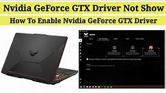 How To Enable Nvidia GeForce GTX Driver All Asus TUF Gaming Laptop