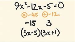 Factoring Quadratics in 5 seconds! Trick for factorising easily