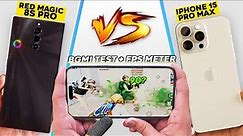 Redmagic 8S Pro vs iPhone 15 Pro Max Comparison 🔥 90 FPS King? Overheat & Battery Drain Test 🤐