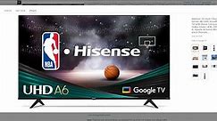 Hisense 50 Inch Class A6 Series 4K UHD Smart Google TV with Alexa Compatibility, Dolby Vision HDR, D