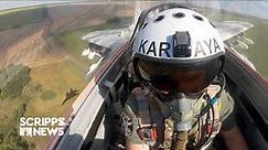 Heroic Ukrainian pilot's cockpit cam shows daring below-radar flight