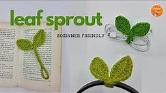 Crochet Leaf Sprout | Multipurpose Tie - Crochet Leaf Bookmark | Cable Tie | Headphones Accessory