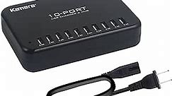 USB Charger 10-Port 120W, Multi-Port USB Charging Hub 24A Desktop Power Station for iPhone X/8/7/6S/6 Plus/5S, Ipad Pro/Air2/ Mini, Galaxy S9/S8/S6 Edge