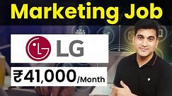 LG Electronics is Hiring! ₹41,000/Month | Steps To Apply Marketing Jobs on Internshala |Fresher Jobs