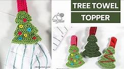 How to Crochet Tree Towel Topper as a quick Holiday Decoration DIY Tutorial and Pattern