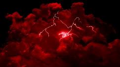 Red Thunderstorm Flashing Lightning