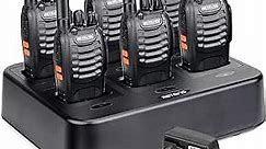 Case of 6,Retevis H-777 Walkie Talkies for Adults Long Range, Rechargeable Two-Way Radios,with 6-Way Multi Unit Charger,Flashlight Handheld Business 2 Way Radios